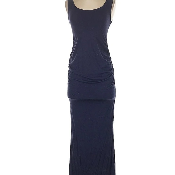 PattyBoutik Dresses & Skirts - Elegant Navy Blue Maxi Dress,small,bodycon,summer,cotton blend, stretch, casual